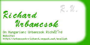 richard urbancsok business card